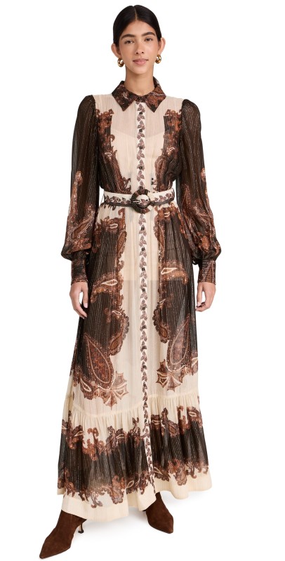 Hemant and Nandita Shirt Dress Brown Mix
