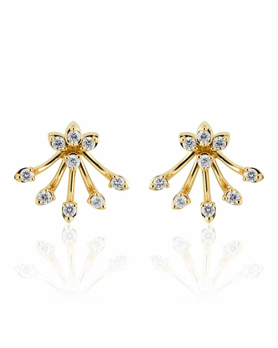 Luminus 18k Yellow Gold Diamond Bouquet Earrings