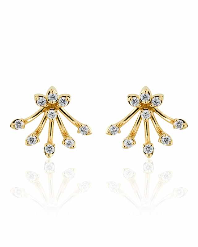 Luminus 18k Yellow Gold Diamond Bouquet Earrings
