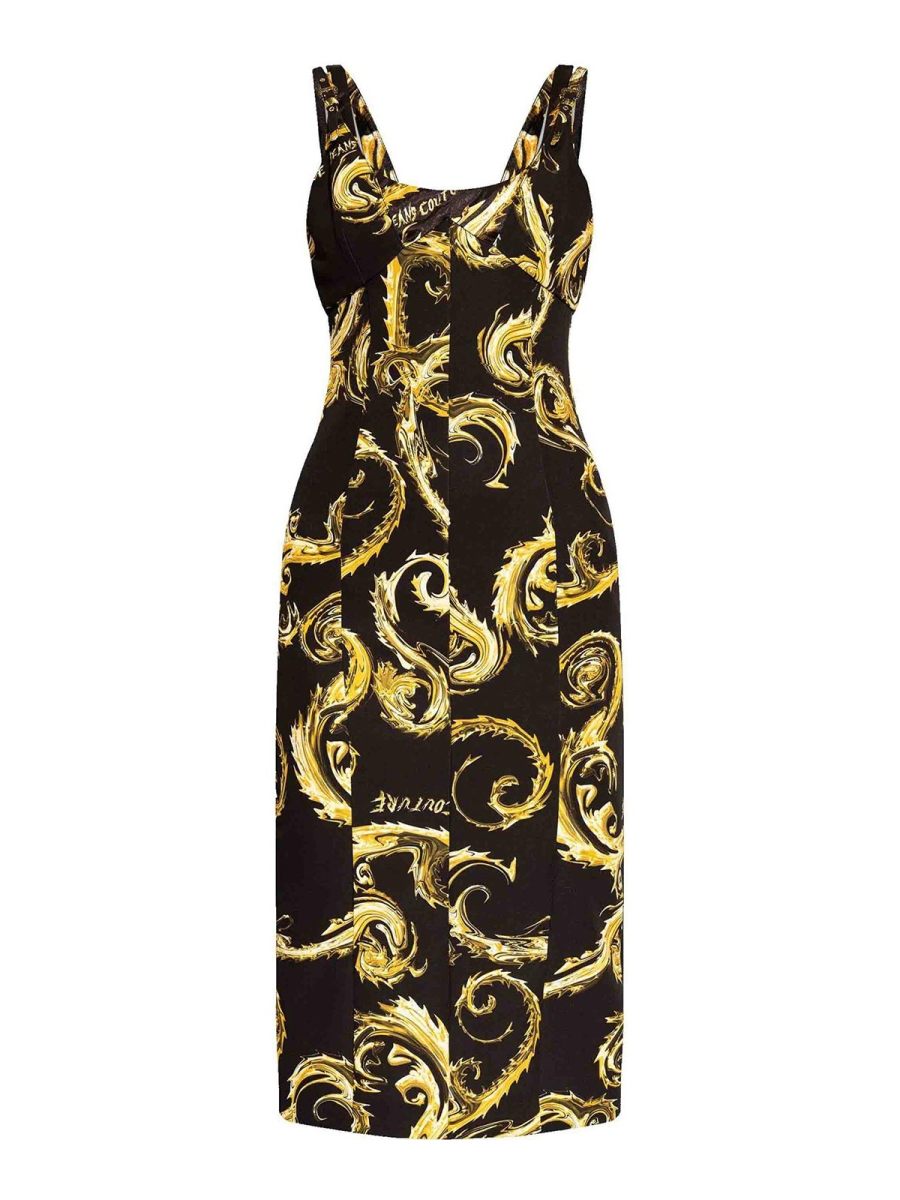 Versace Jeans Couture Robe Au Genou - Noir