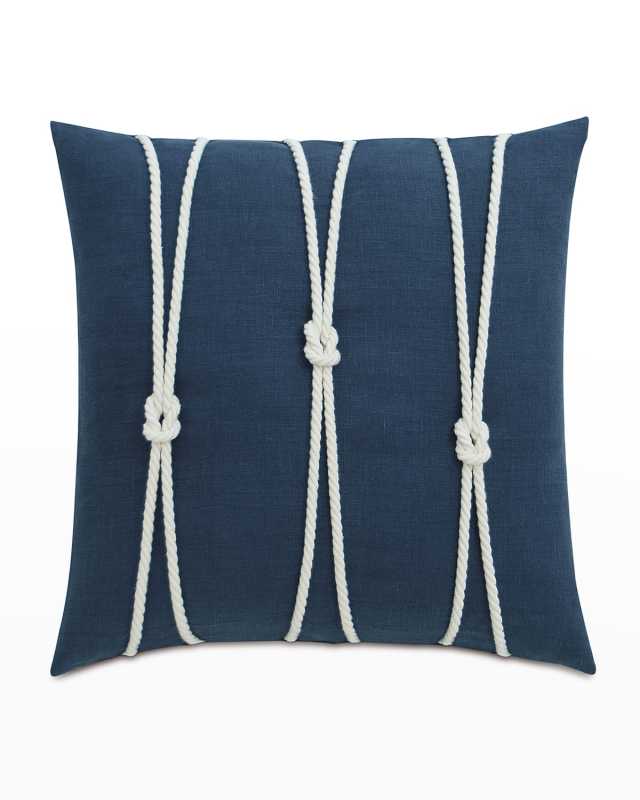 Isle Yacht Knots Accent Pillow, Indigo