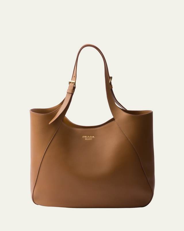 Large Grain Leather Shoulder Bag