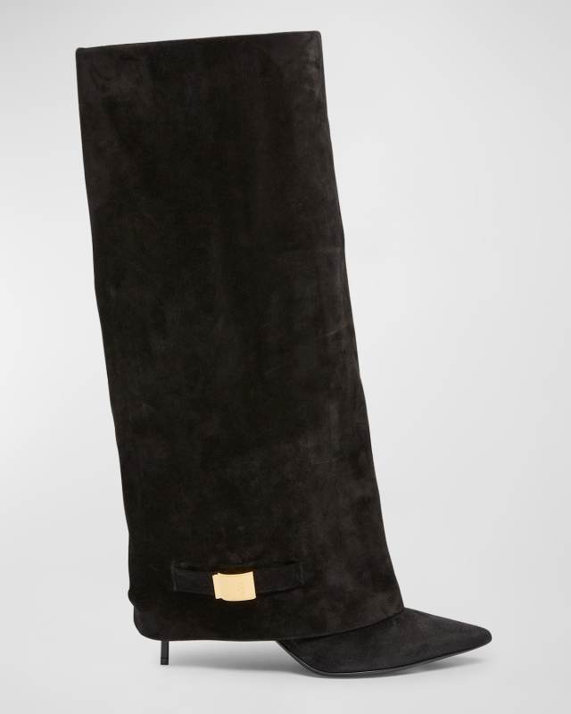 Uma Suede Foldover Knee Boots