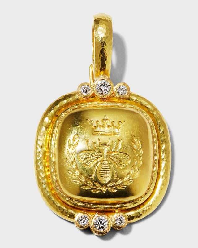 19K Yellow Gold Q Bee Diamond Pendant