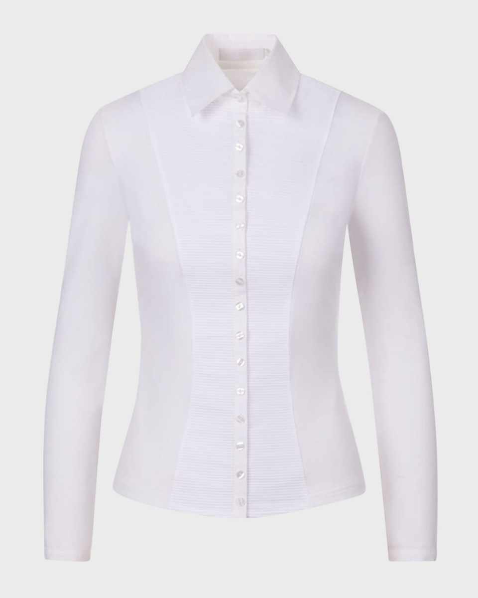Clodie Pleated Button-Down Blouse
