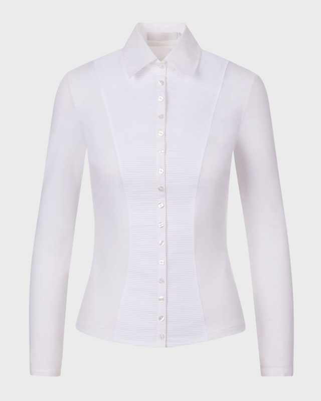 Clodie Pleated Button-Down Blouse