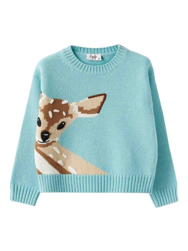 Il Gufo Pull Col Bateau - Bleu Clair
