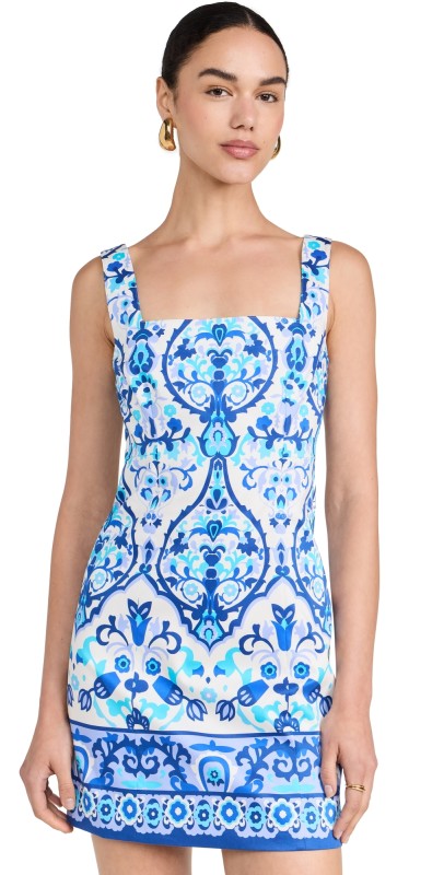 Cara Cara Anna Dress Damask Blue