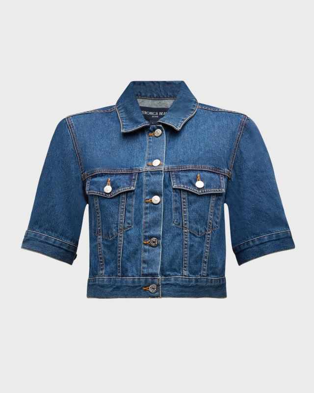 Raina Short-Sleeve Denim Jacket
