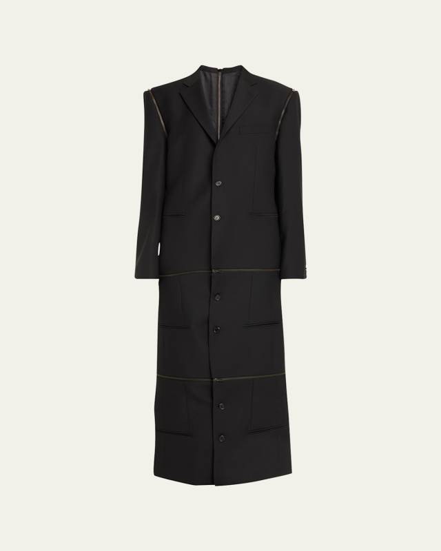 Transformer Zipper Wool Coat