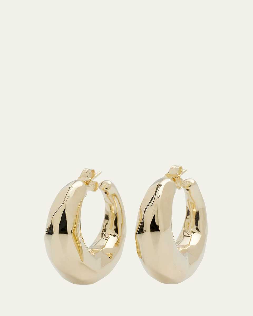 14K Gold Disco Hoop Earrings