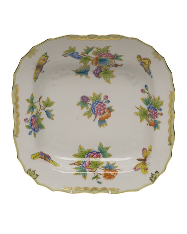 Queen Victoria Green Square Fruit Dish