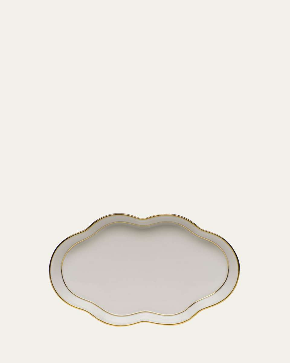 Golden Edge Small Scalloped Tray
