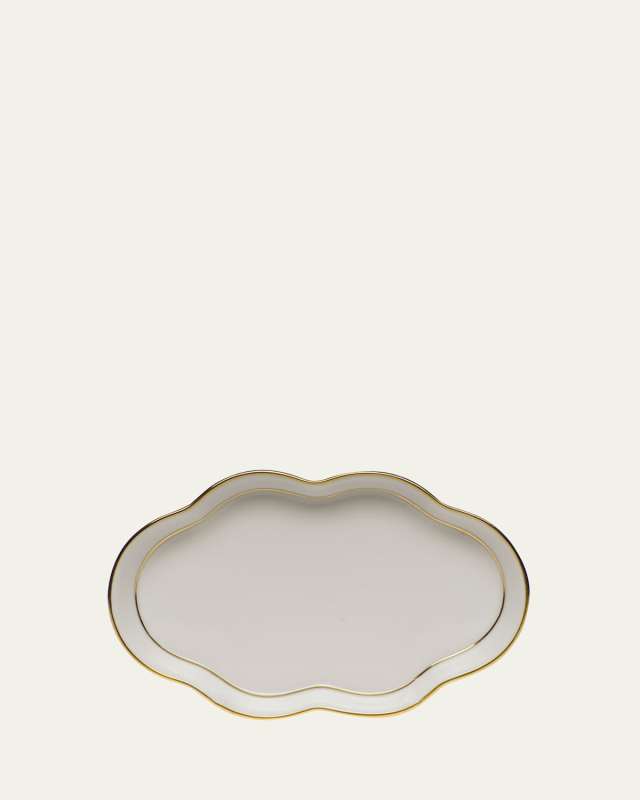 Golden Edge Small Scalloped Tray