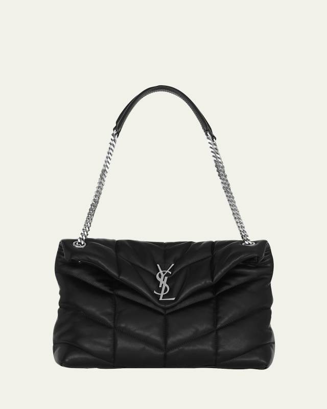 Lou Puffer Medium YSL Shoulder Bag in Quilted Leather