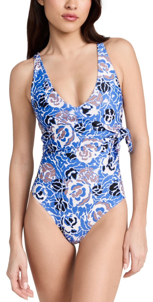 Tanya Taylor Kelly Wrap One Piecewimsuit Marina Multi