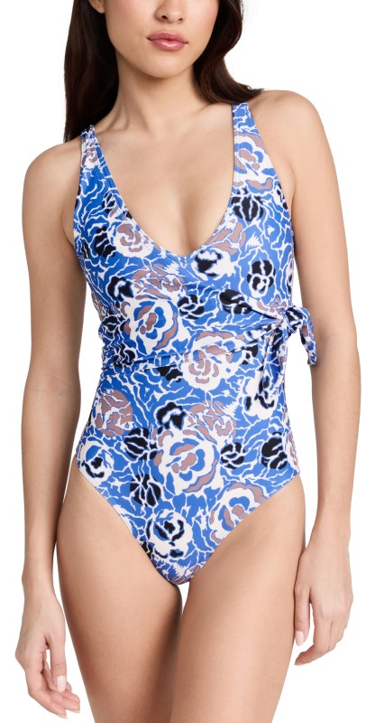 Tanya Taylor Kelly Wrap One Piecewimsuit Marina Multi