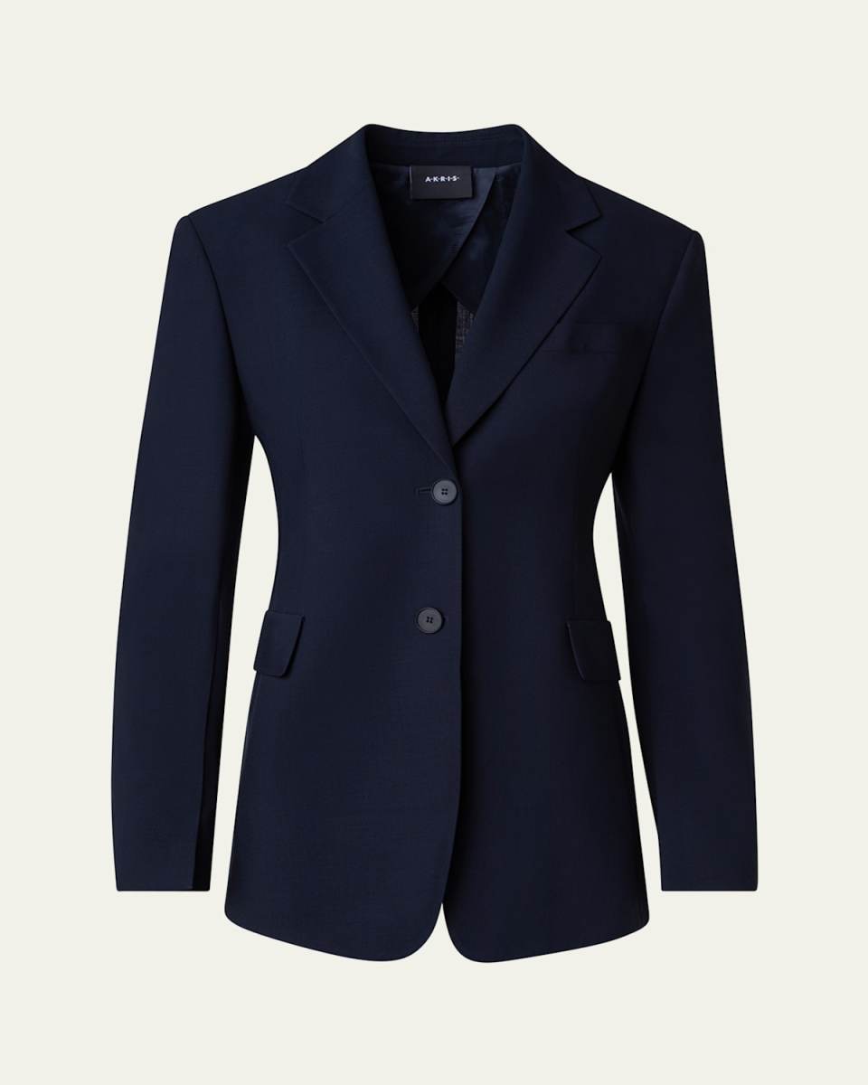 Taddeo Buttoned-Sleeve Cool Wool Jacket