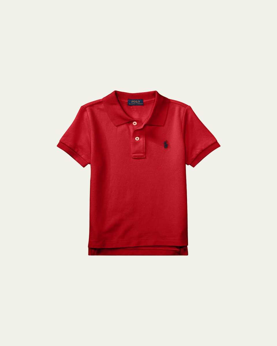 Short-Sleeve Logo Embroidery Polo Shirt, Size 2-7