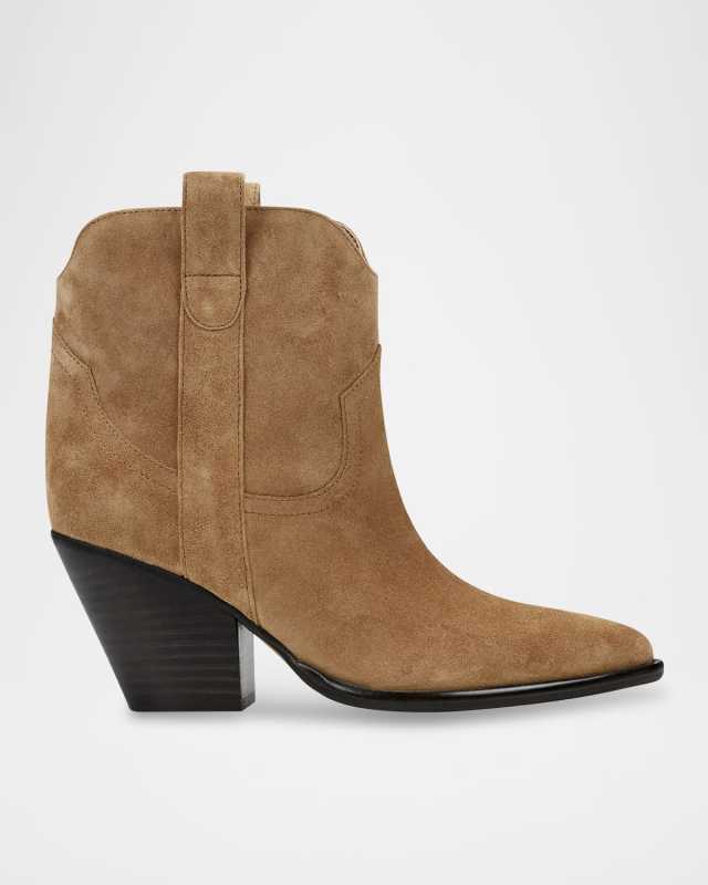 Suede Western Ankle Booties