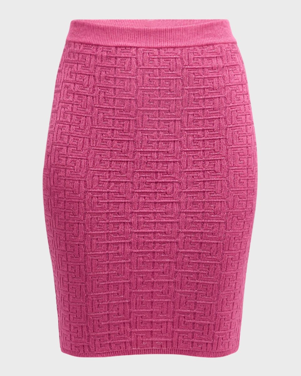 Monogram Glitter Knit Midi Skirt