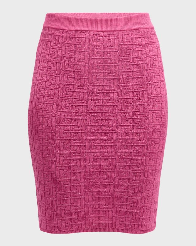 Monogram Glitter Knit Midi Skirt
