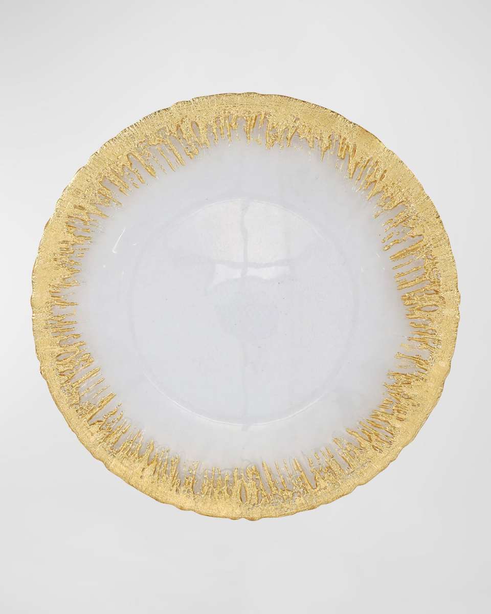 Rufolo Glass Metallic Brushstroke Service Plate/Charger