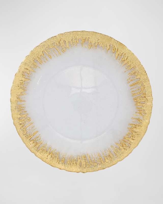 Rufolo Glass Metallic Brushstroke Service Plate/Charger