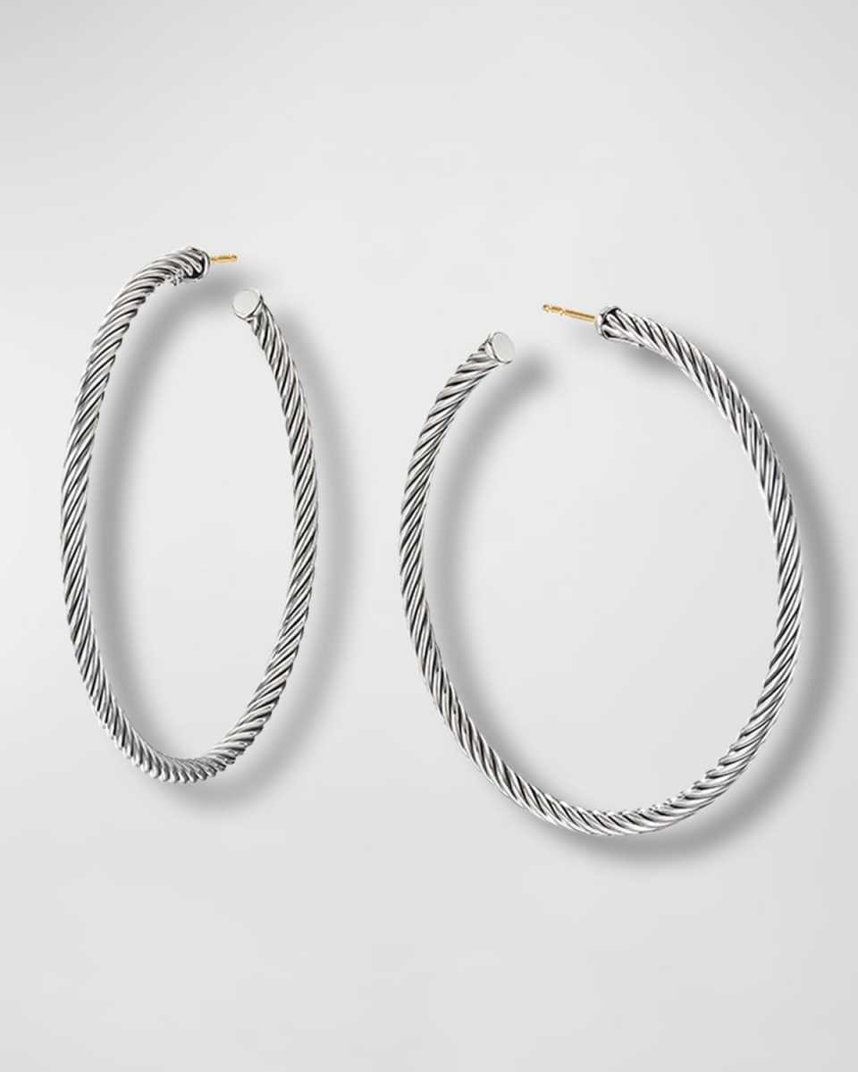 Cablespira Hoop Earrings, 2"