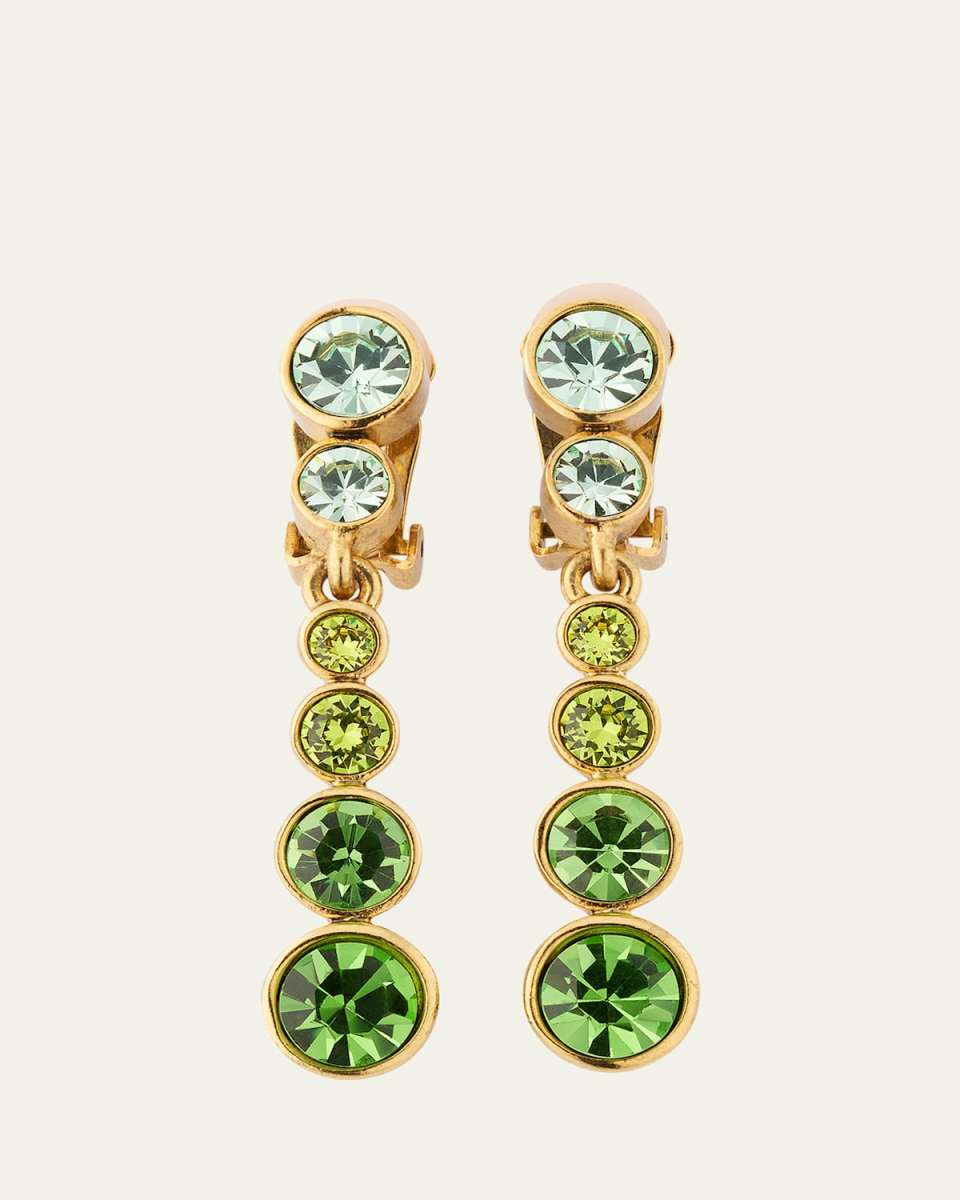 Round Stone Drop Clip-On Earrings