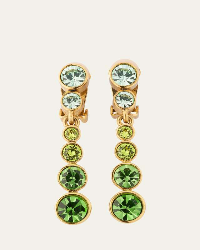 Round Stone Drop Clip-On Earrings