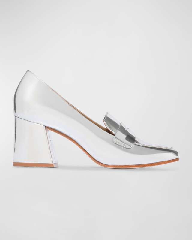 Nessa Metallic Heeled Penny Loafers