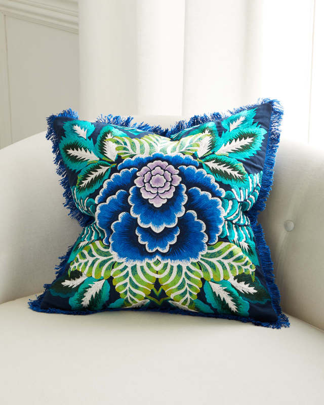 Rose De Damas Embroidered Cushion