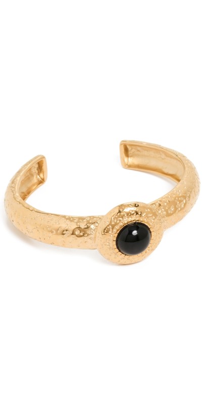 8 Other Reasons Hammered Cuff with Acrylic Pendant Gold/Black