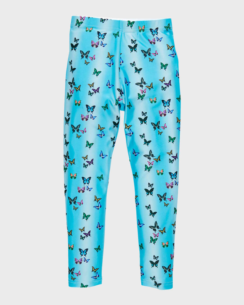 Girl's Butterfly Sky Hi-Shine Leggings, Size 2T-12