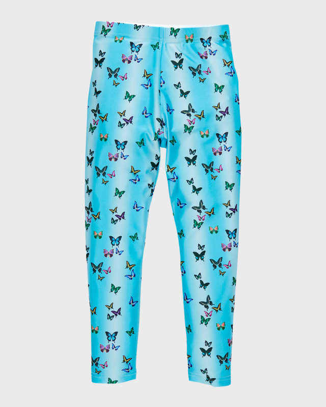 Girl's Butterfly Sky Hi-Shine Leggings, Size 2T-12