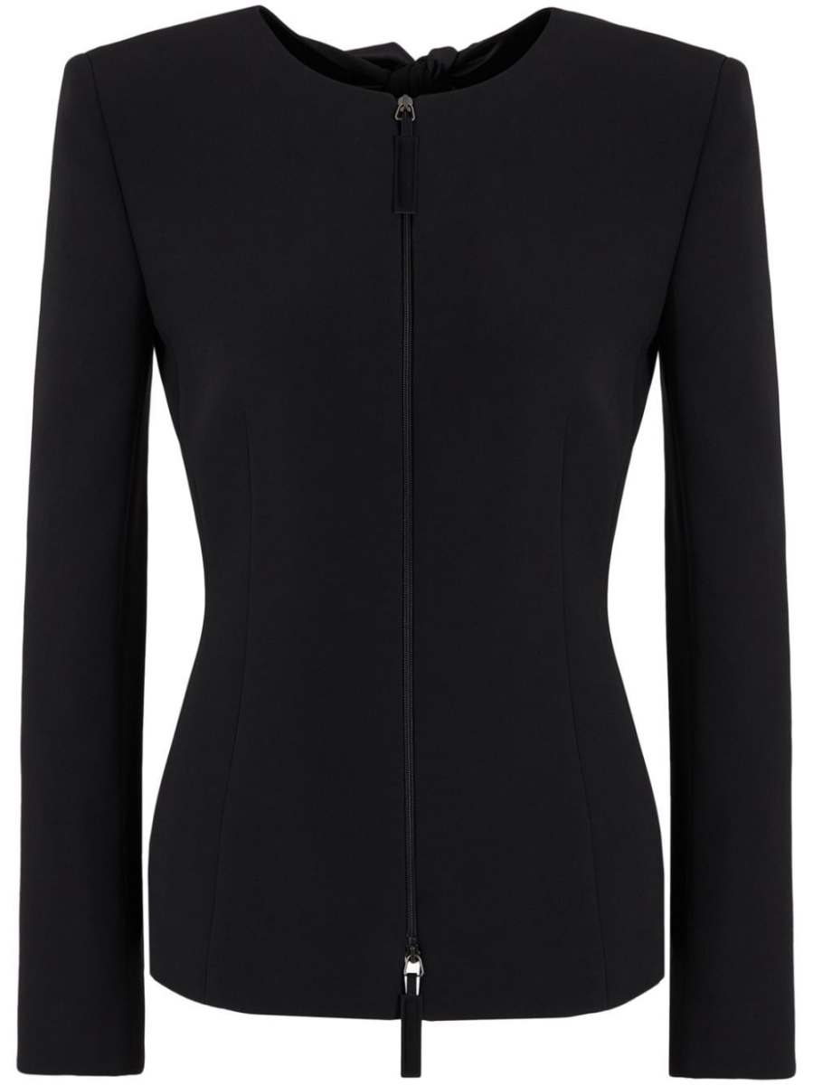 bow-detail zipped jacket