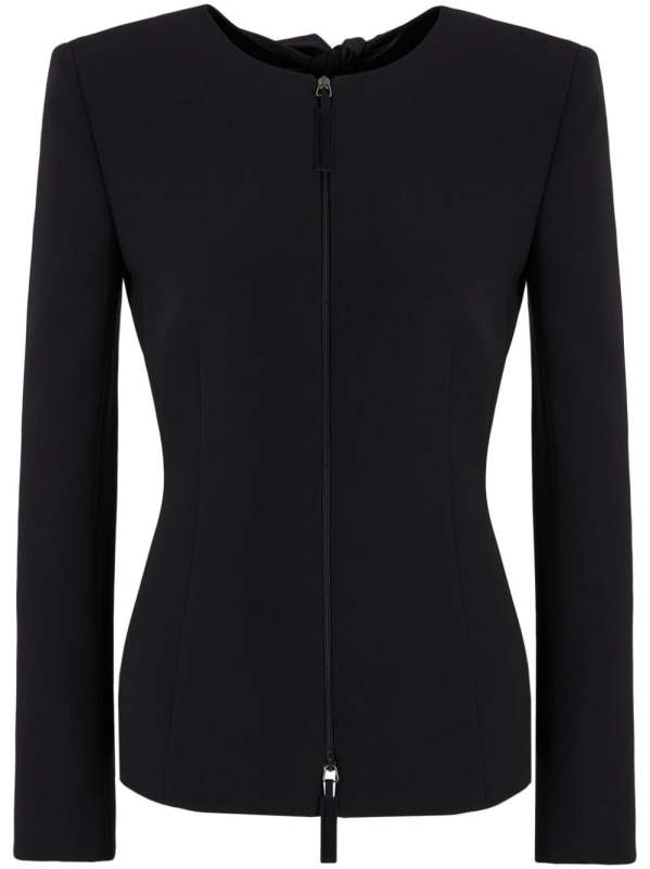 bow-detail zipped jacket