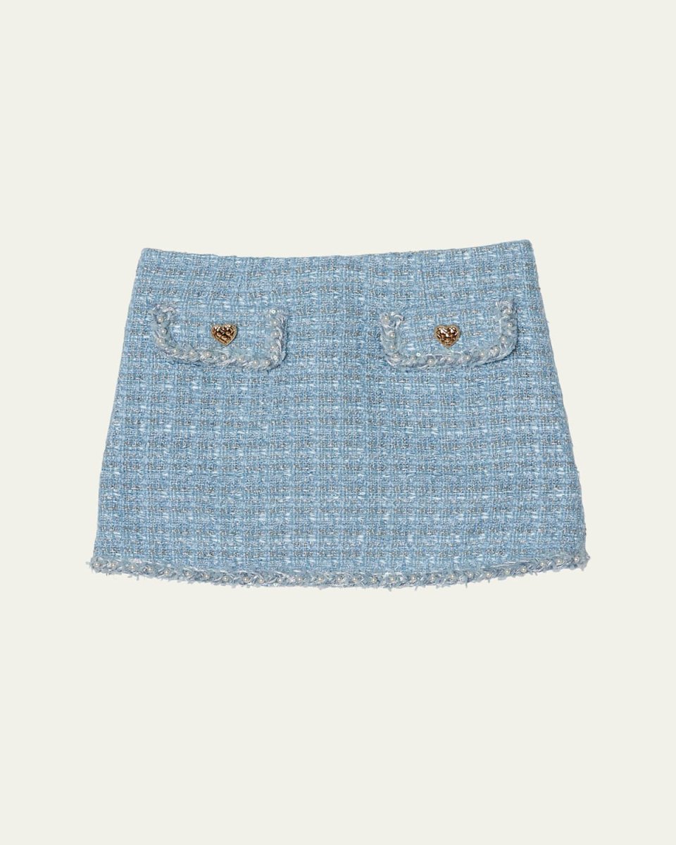 Girl's Aubazine Tweed Embellished Skirt, Size 4