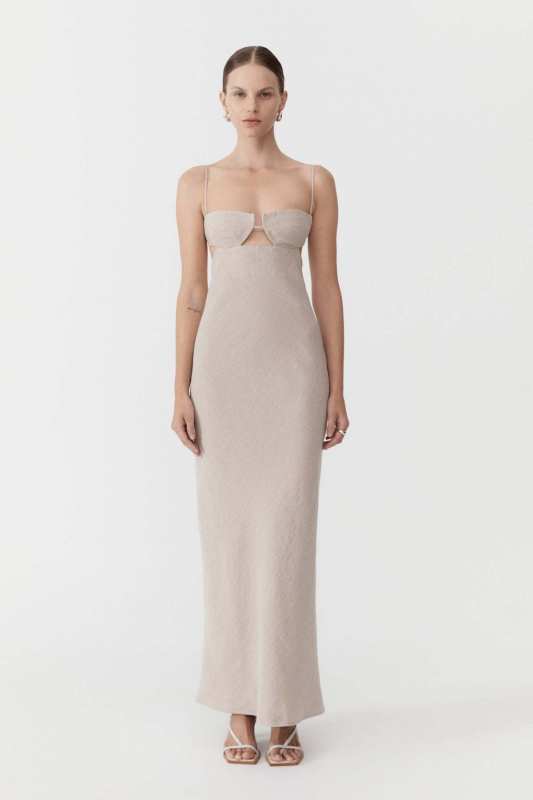St. Agni Linen Resort Dress - Natural