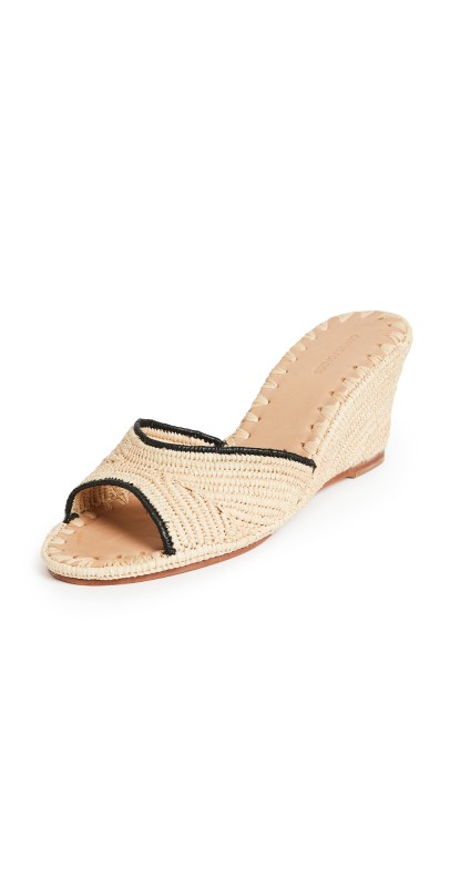 Carrie Forbes Nador Heeled Mules Natural/Noir