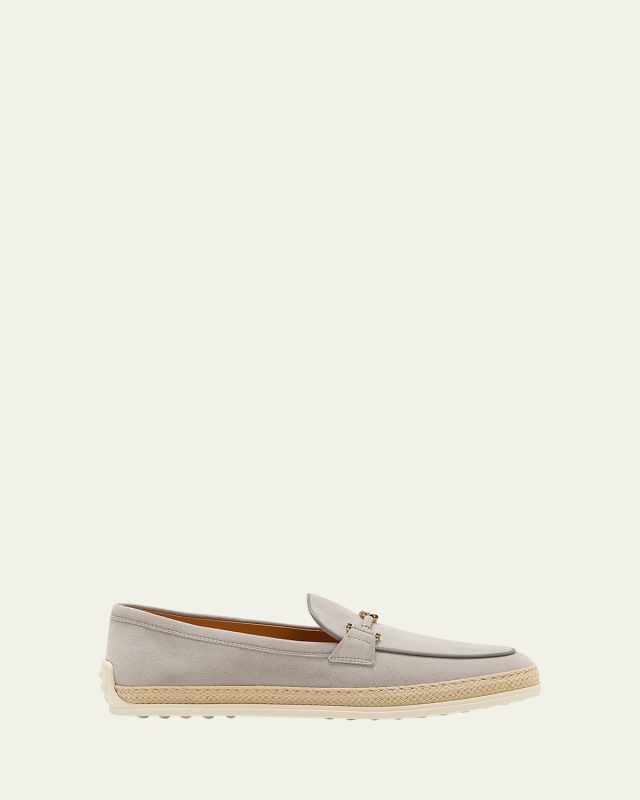 Gomma Suede T-Ring Espadrille Driver Loafers