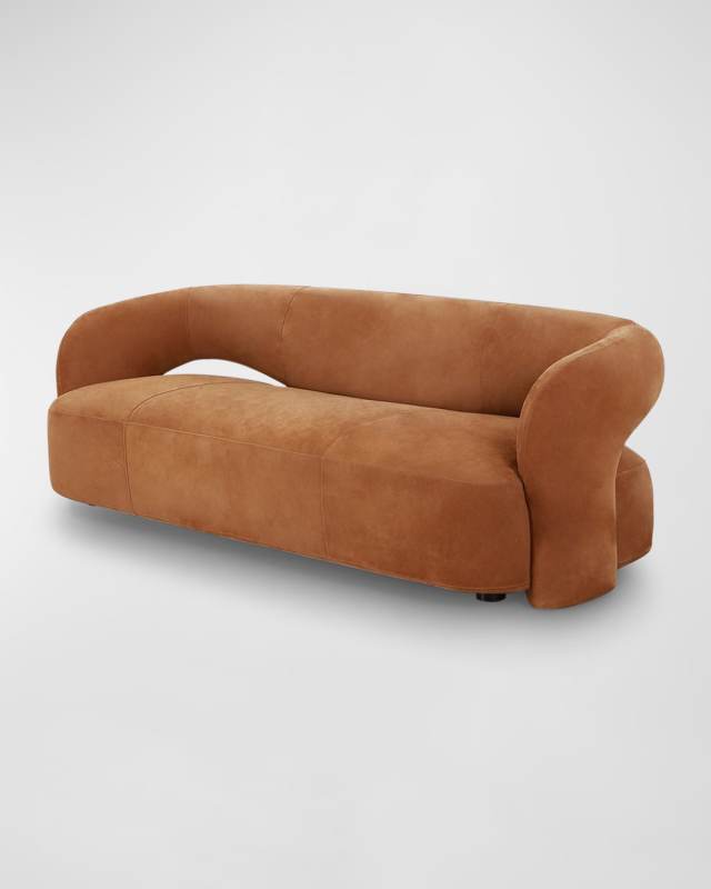 Mazie Leather Sofa, 95"