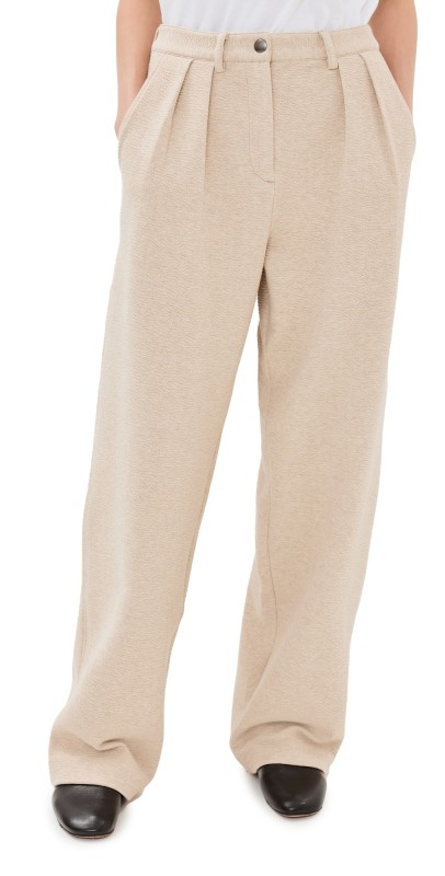 Proenza Schouler White Label Tristan Knit Pants in Cloque Oatmeal Melange