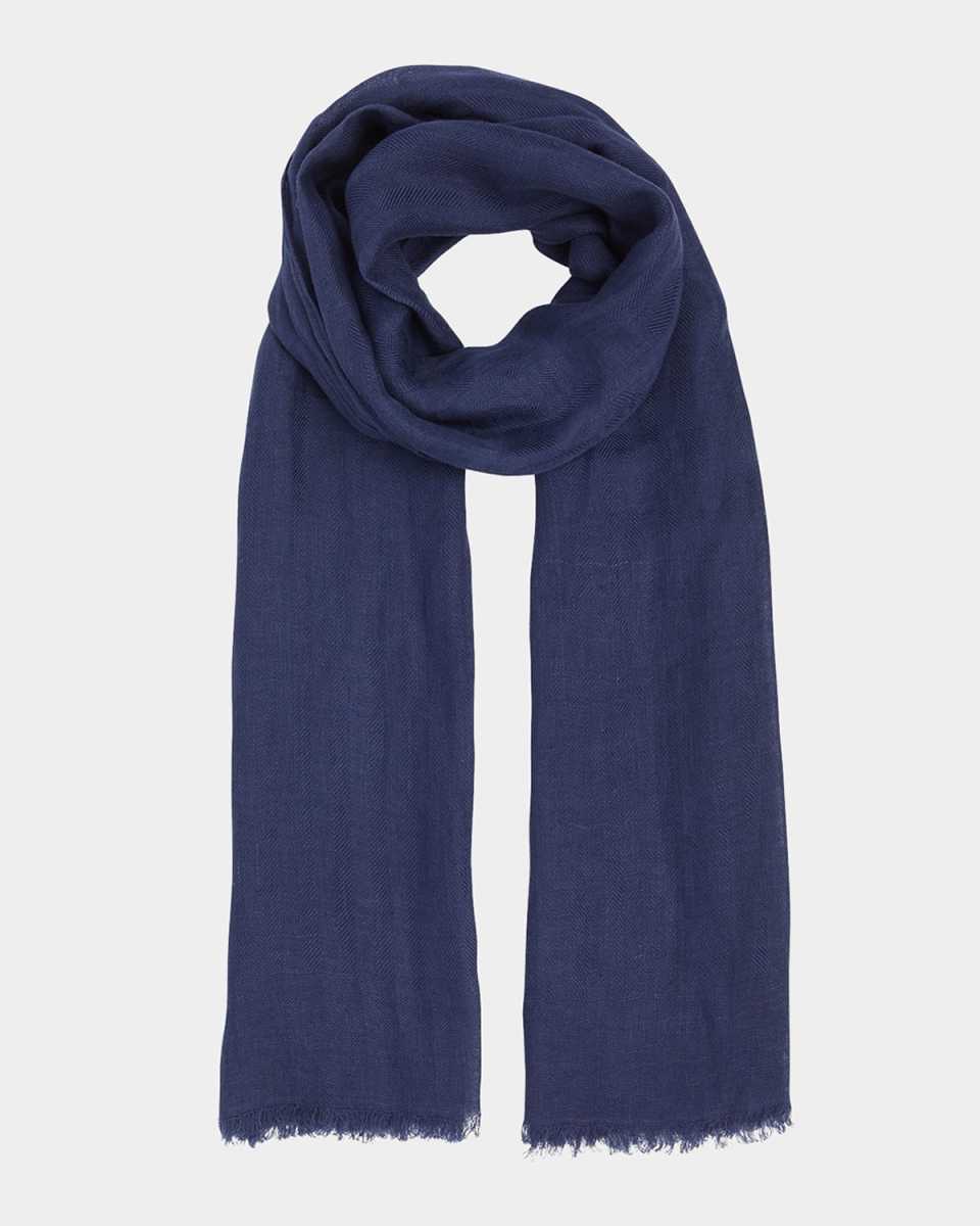 Jacquard Blue Linen & Silk Stole