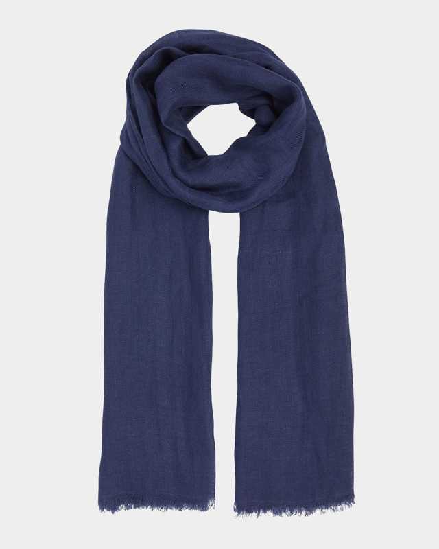 Jacquard Blue Linen & Silk Stole