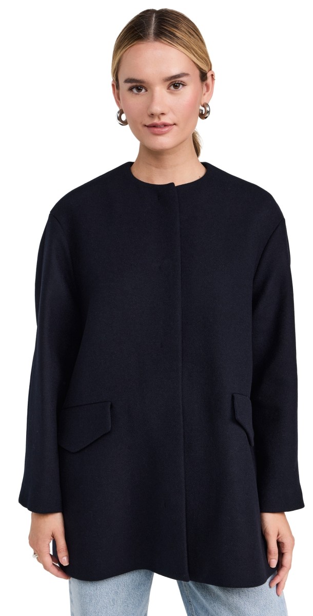 Theory Cape Back Coat Baltic