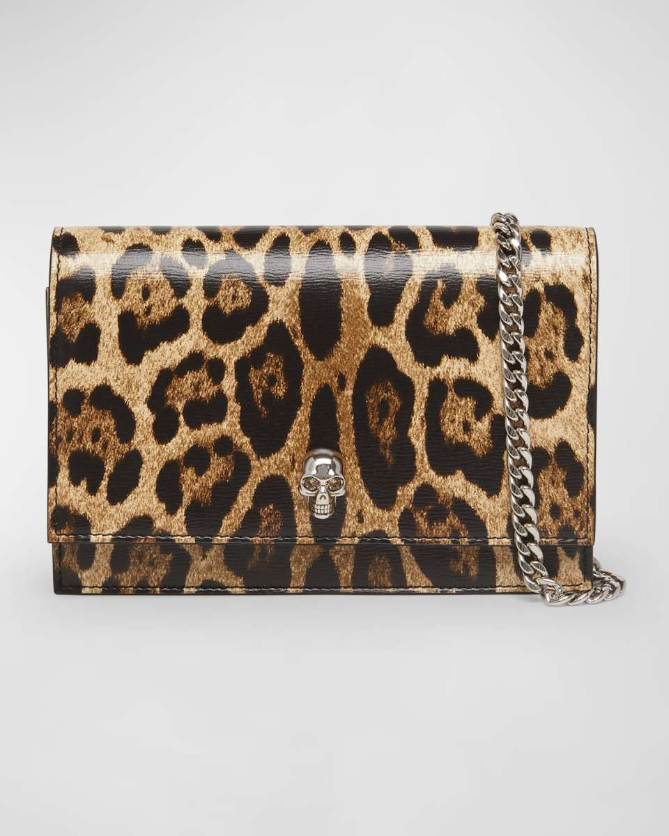 Small Skull Leopard-Print Crossbody Bag
