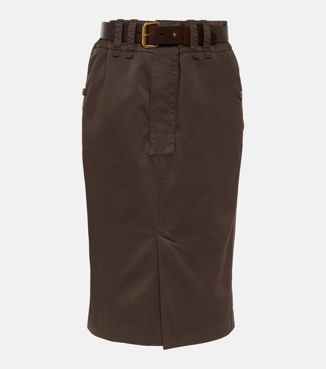 Saint Laurent Cotton pencil skirt