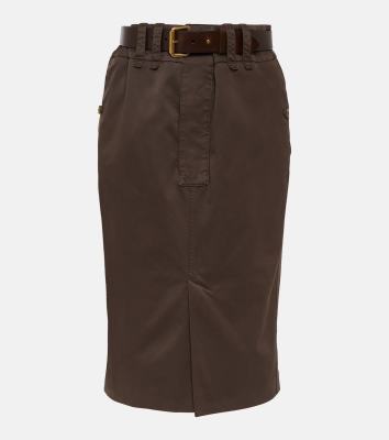Saint Laurent Cotton pencil skirt